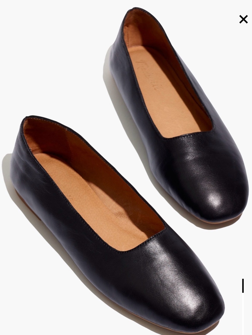 Madewell The Cory Flat in Black Leather (35.5)